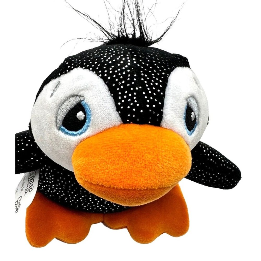 Cutetitos Bean Bag Penguin Penguinito Black & Silver 6" Plush Pink Pepper Toy